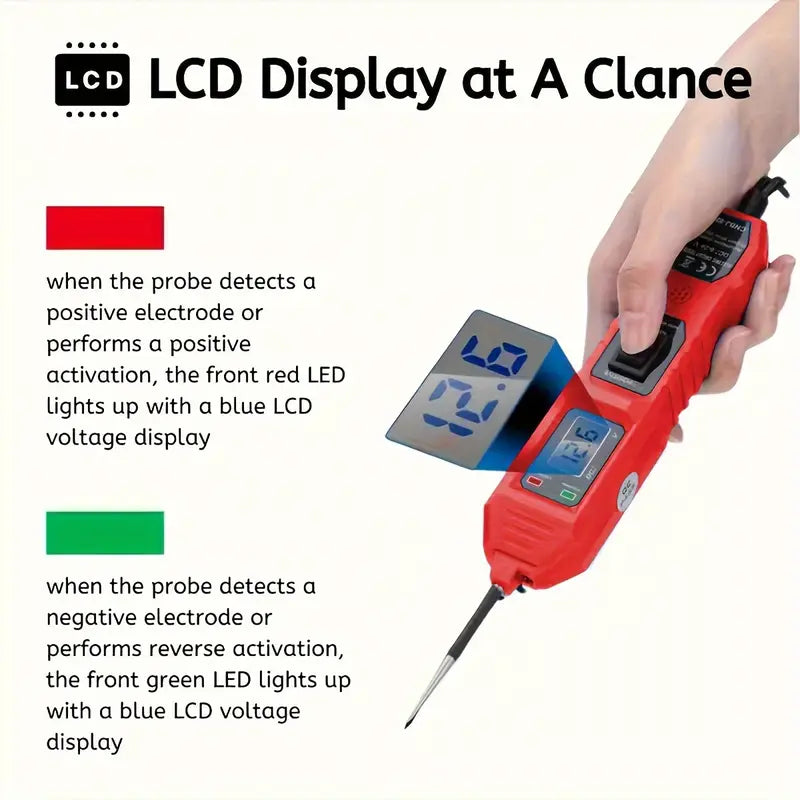 Circuit Tester, Automotive Electric Circuit Tester With Voltage Display LED Light,