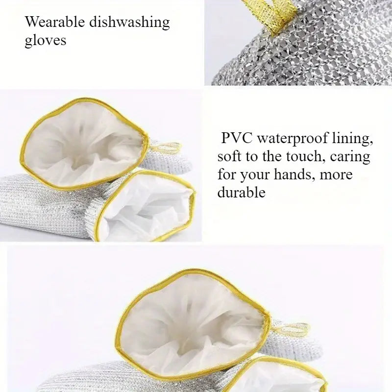 Waterproof Aluminum & PVC Dishwashing Gloves, Anti-Scald, Anti-Freeze, Oil-Resistant for Kitchen & Bathroom Cleaning