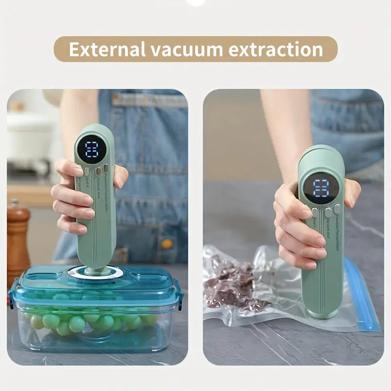 USB Rechargeable Vacuum Sealer Machine with LED Indicator -
