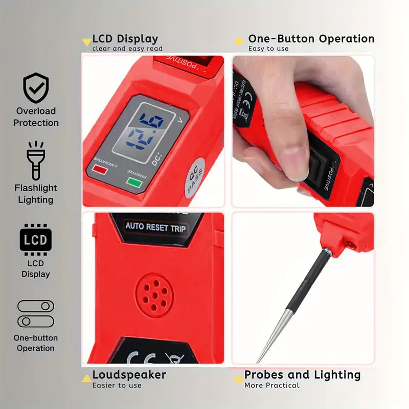 Circuit Tester, Automotive Electric Circuit Tester With Voltage Display LED Light,