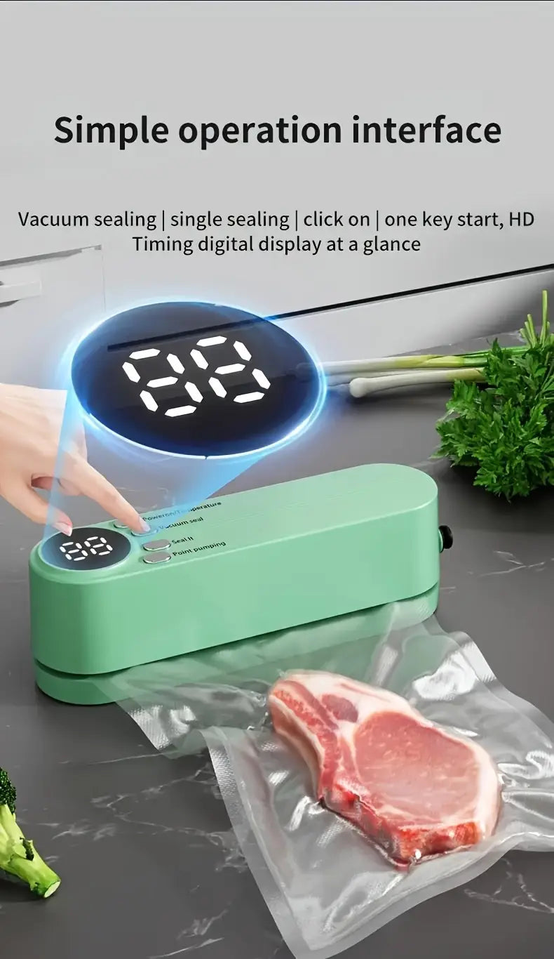 USB Rechargeable Vacuum Sealer Machine with LED Indicator -