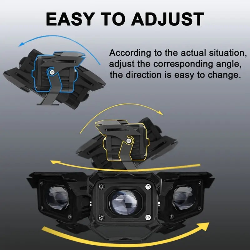 2 Pieces Motorcycle and dustproof Auxiliary Lights LED Driving Lights White & Yellow Color Offroad