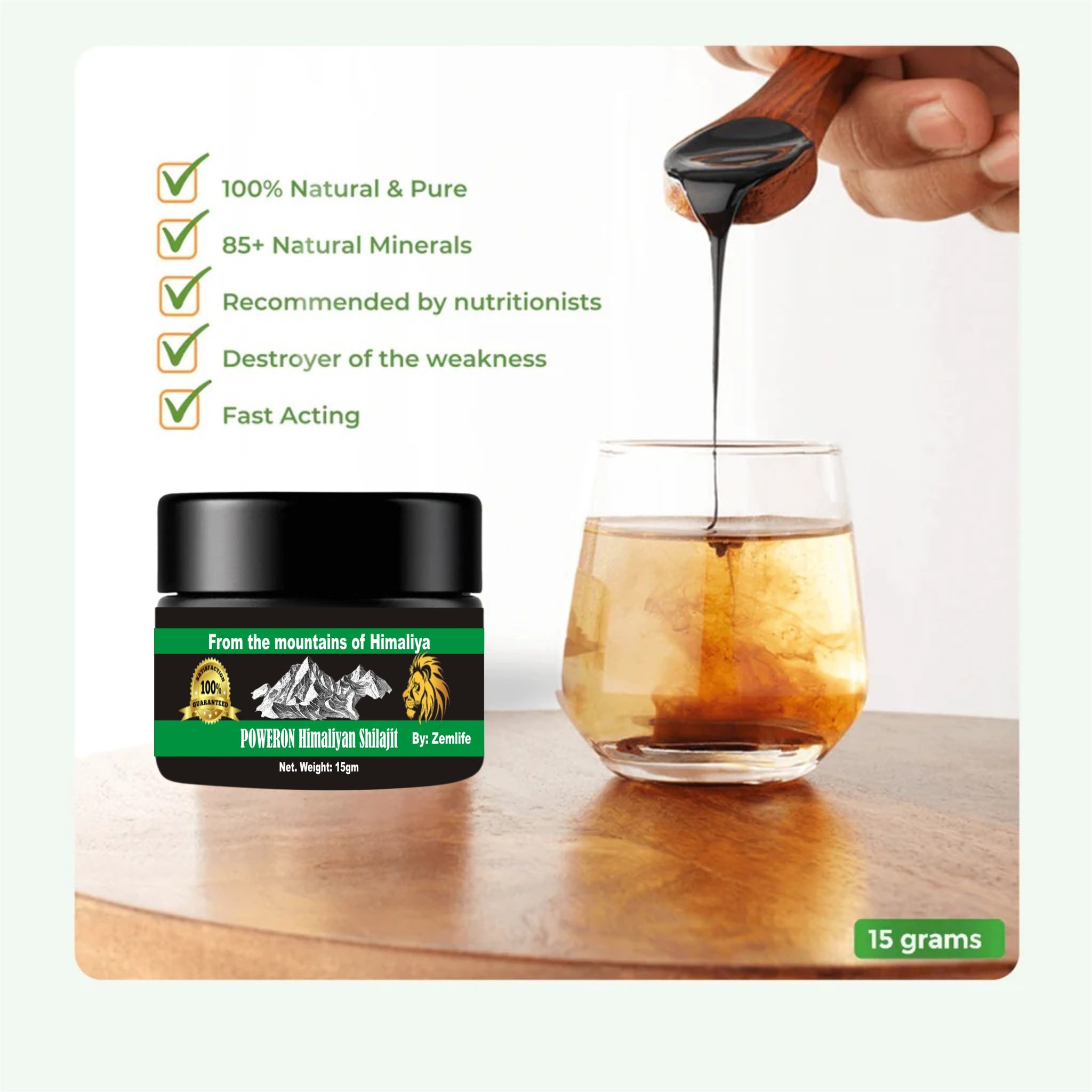 PowerOn Himalayan Shilajit – 100% Pure & Natural Energy Booster