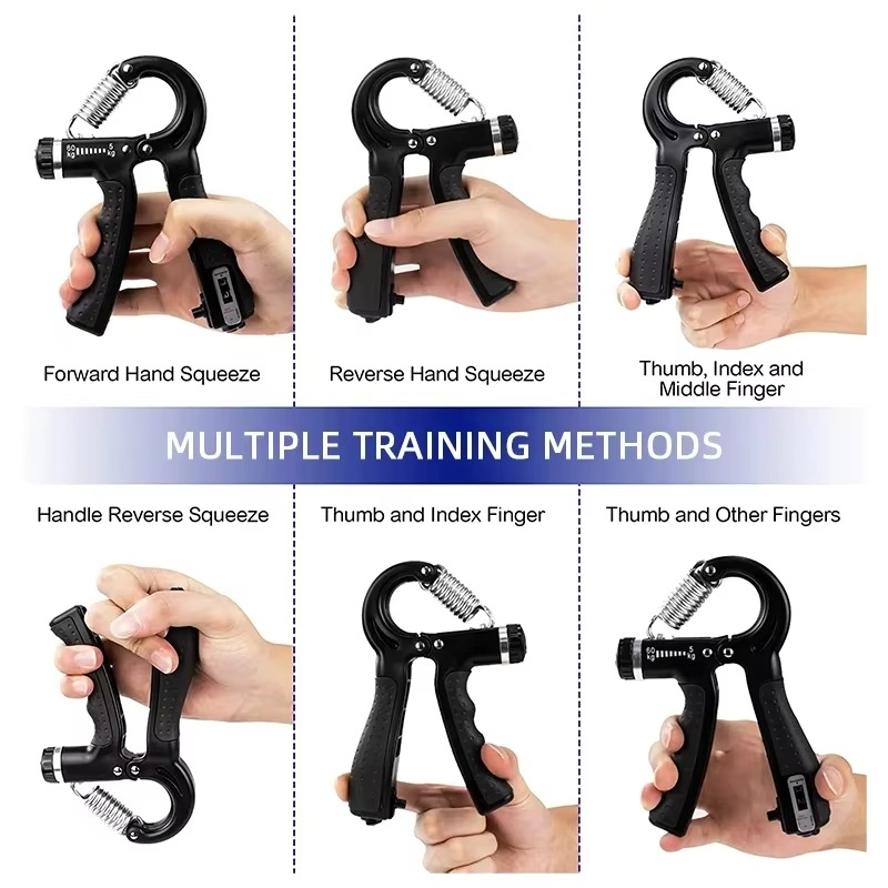 Adjustable Hand Grip Strengthener (5–60kg) with Counter – Forearm, Finger & Wrist Exerciser