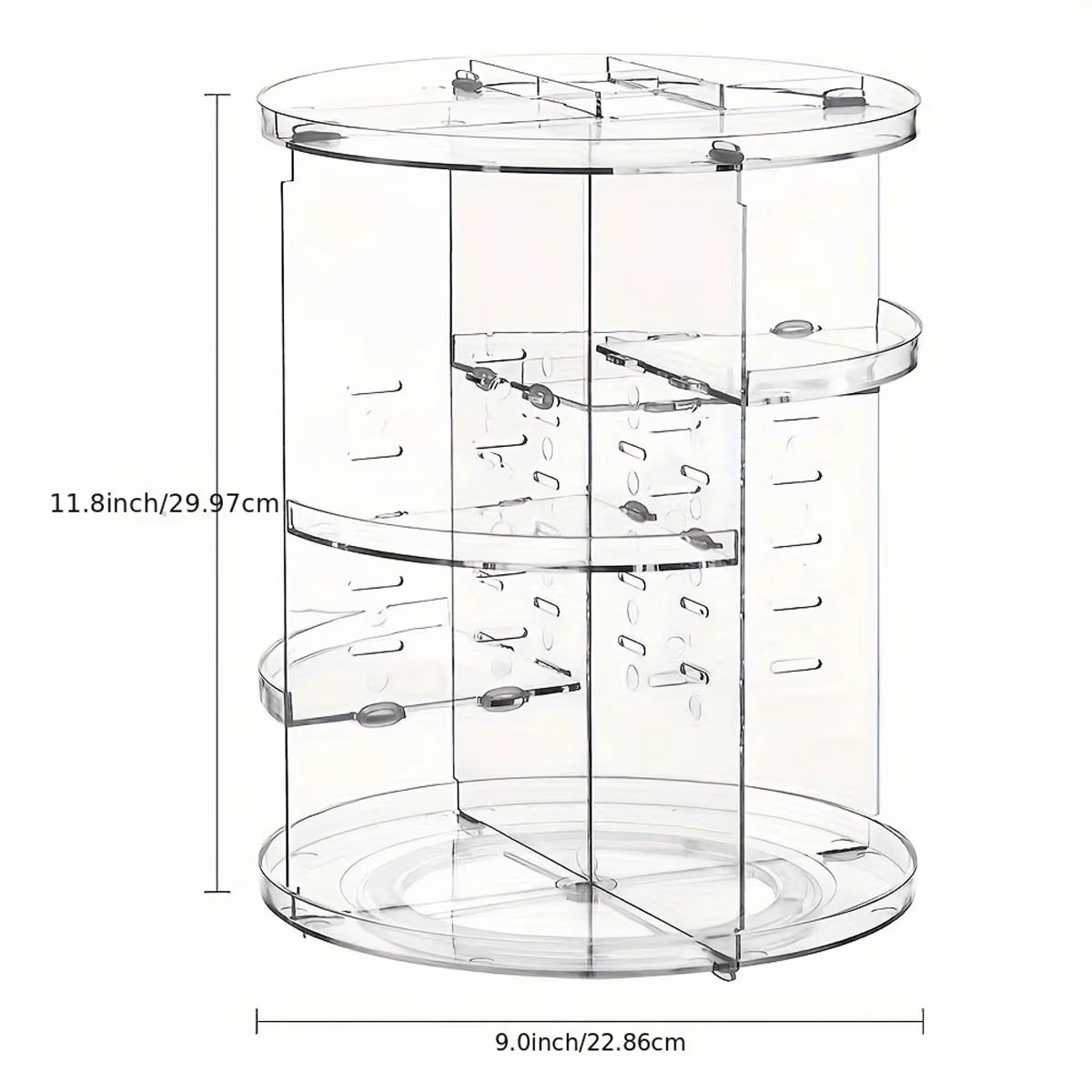 360° Rotating Diamond Cosmetic Organizer – Adjustable Makeup Storage Rack for Dressing Table