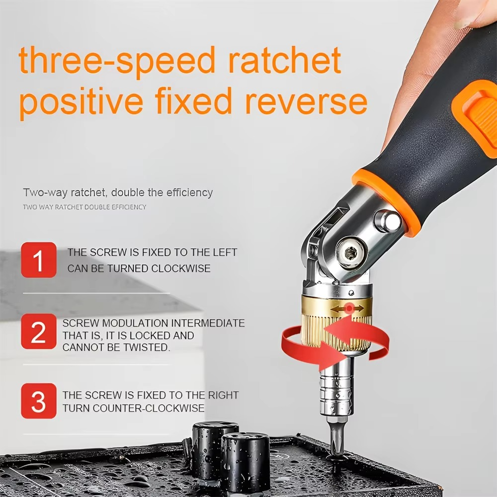 10-in-1 Multifunctional Screwdriver Set | Adjustable Angle Ratchet Handle with Magnetic Bits