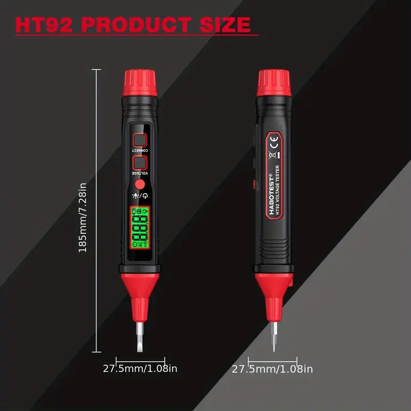 Voltage Tester Contact Voltage Tester Dual Range AC/DC 12V-300V Electrical Tester With LCD Display