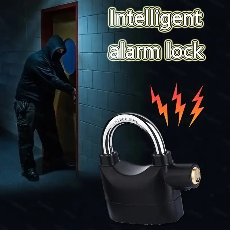 Anti-Theft Alarm Lock – Heavy Duty Padlock with Loud Siren for Bike, Home & Car Security
