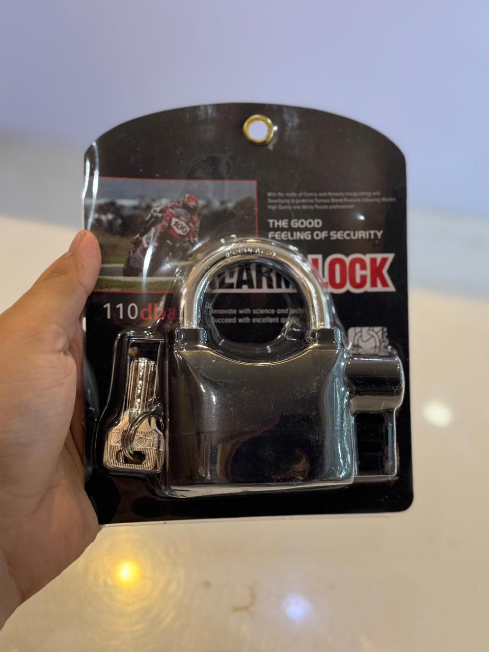 Anti-Theft Alarm Lock – Heavy Duty Padlock with Loud Siren for Bike, Home & Car Security