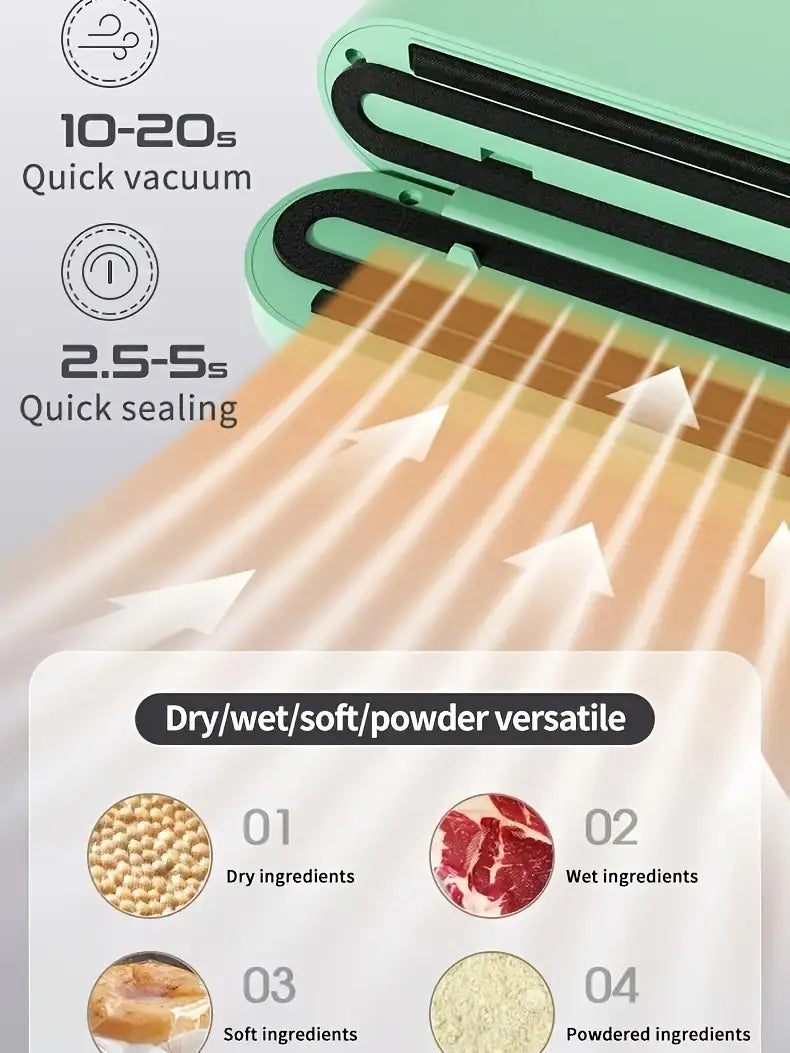 USB Rechargeable Vacuum Sealer Machine with LED Indicator -