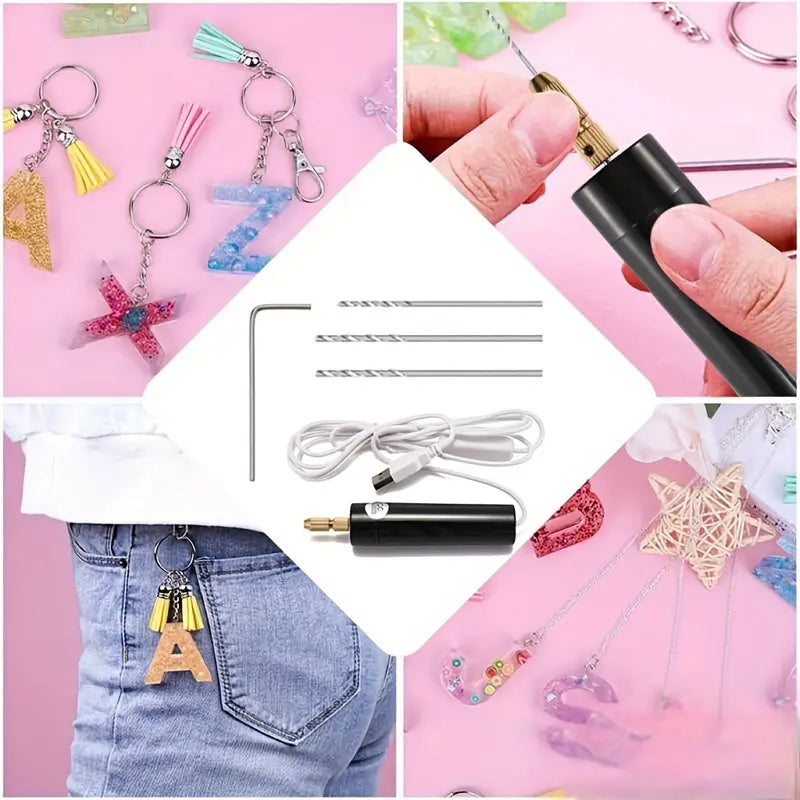 Mini Electric Drills Portable Handheld Micro USB Drill 5V for Jewelry Making DIY Wood Craft for Metal Wood Jewelry Tools Home Electric Drill Hand Drill Multi-purpose Pow