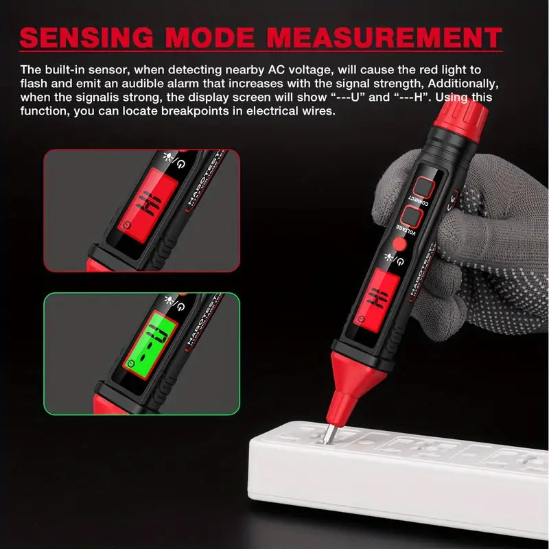 Voltage Tester Contact Voltage Tester Dual Range AC/DC 12V-300V Electrical Tester With LCD Display